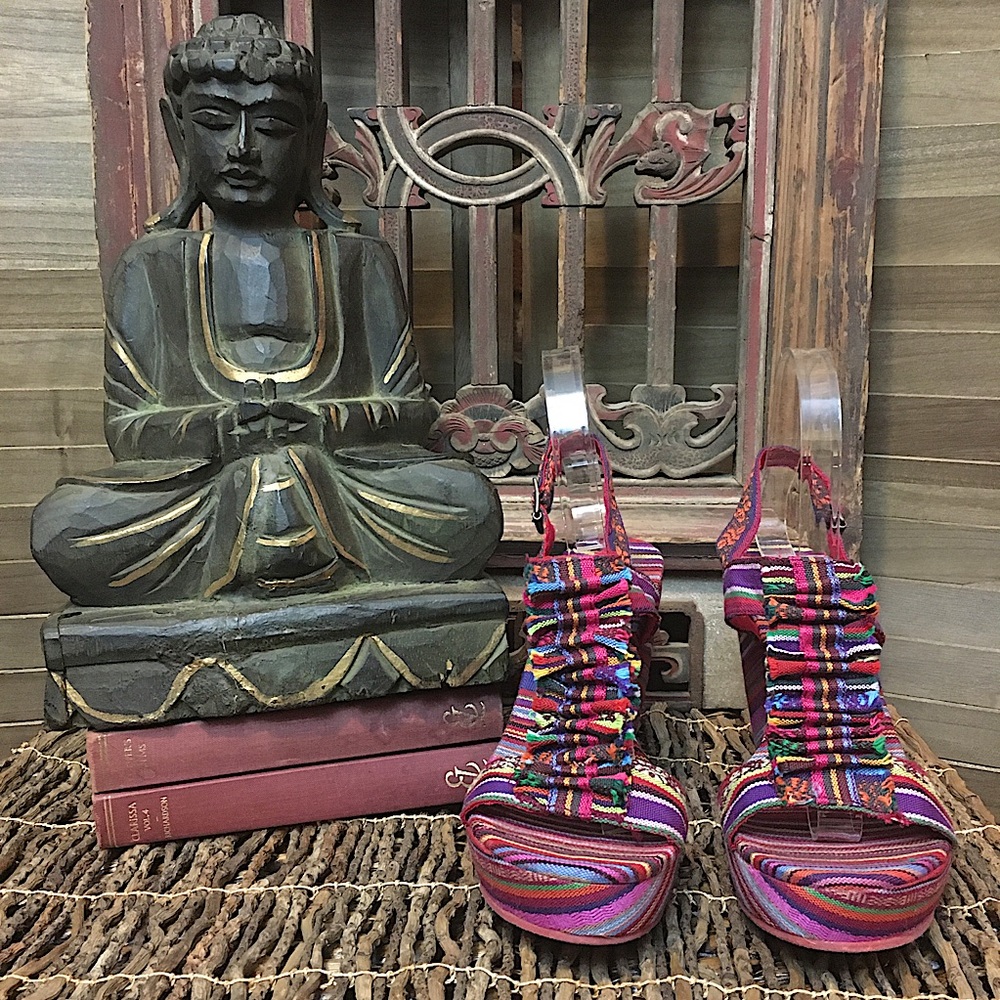 Blowfish Timo Multi-Color Wedges With Open Toe, S… - image 8